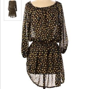 Rachel Roy black floral print dress size small